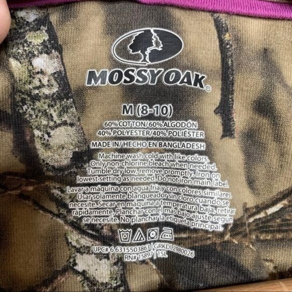 Mossy Oak Tee Shirt Break Country Fitted Camo Camouflage Hunting V-neck Top M - Picture 7 of 7